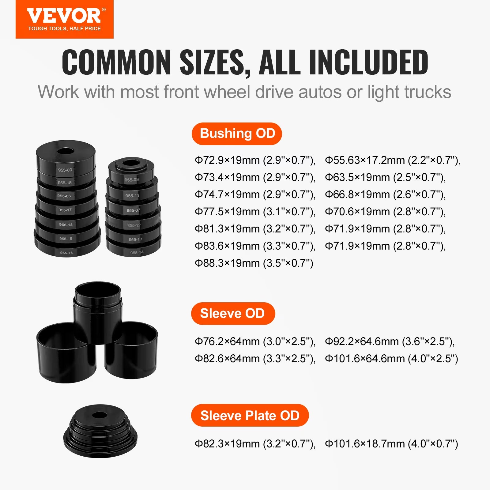 VEVOR 23-Piece Front-Wheel Drive Bearing Puller Tool Kit